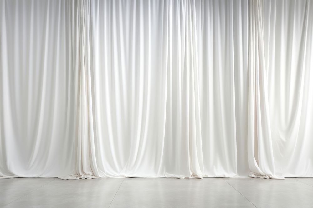 White silk fabric curtain backgrounds architecture copy space.