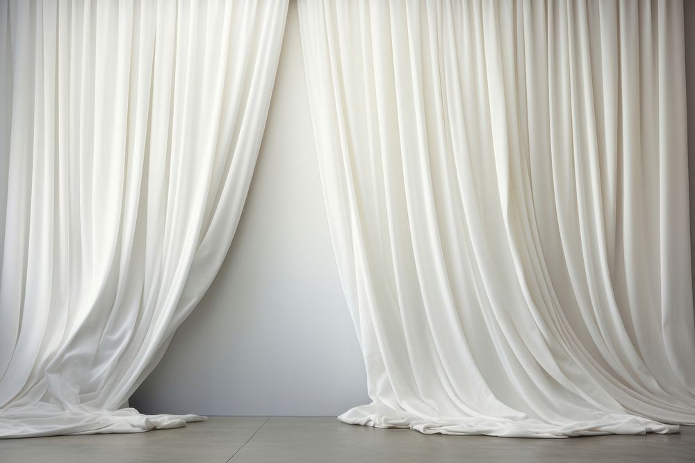 White silk fabric curtain backgrounds architecture elegance.