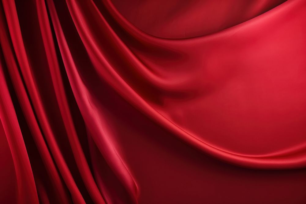 Red silk fabric curtain backgrounds abstract softness.