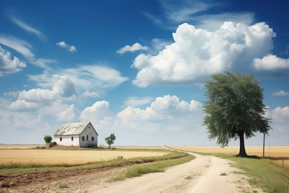 Rural area sky architecture landscape.