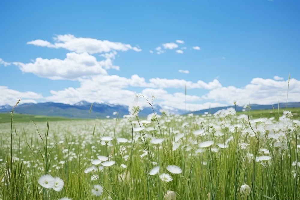 Plateau flower grass sky.