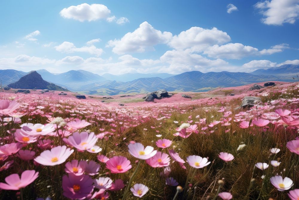 Plateau flower sky landscape.