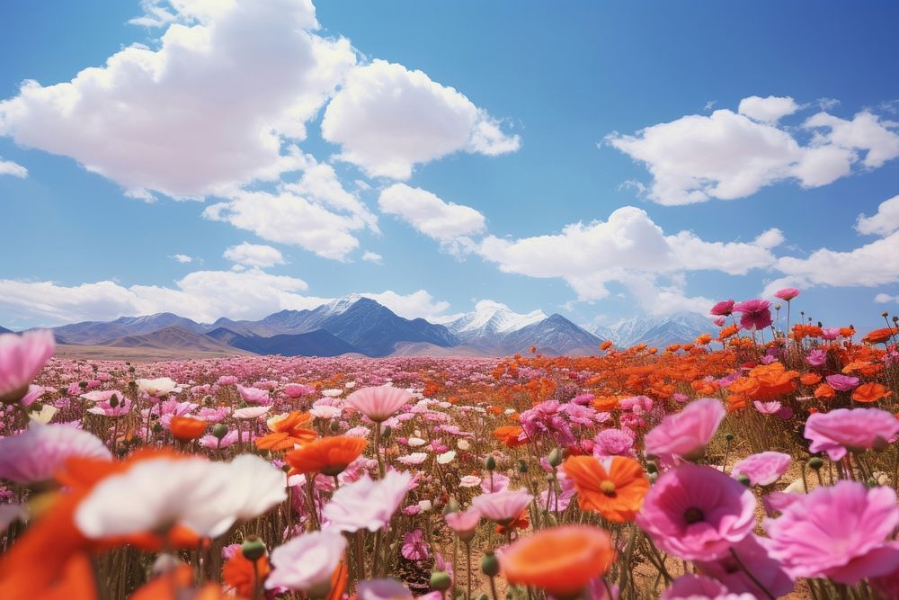Plateau flower sky landscape.
