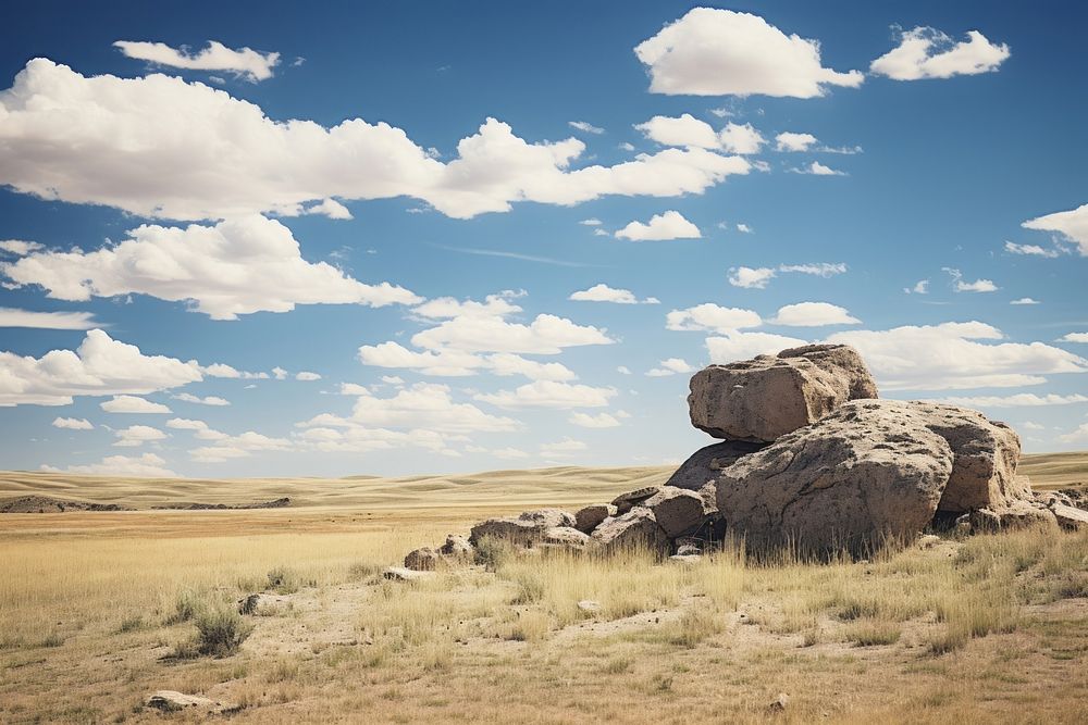 Prairie rock sky outdoors.