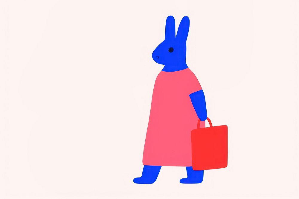 Rabbit shopping mammal representation silhouette.