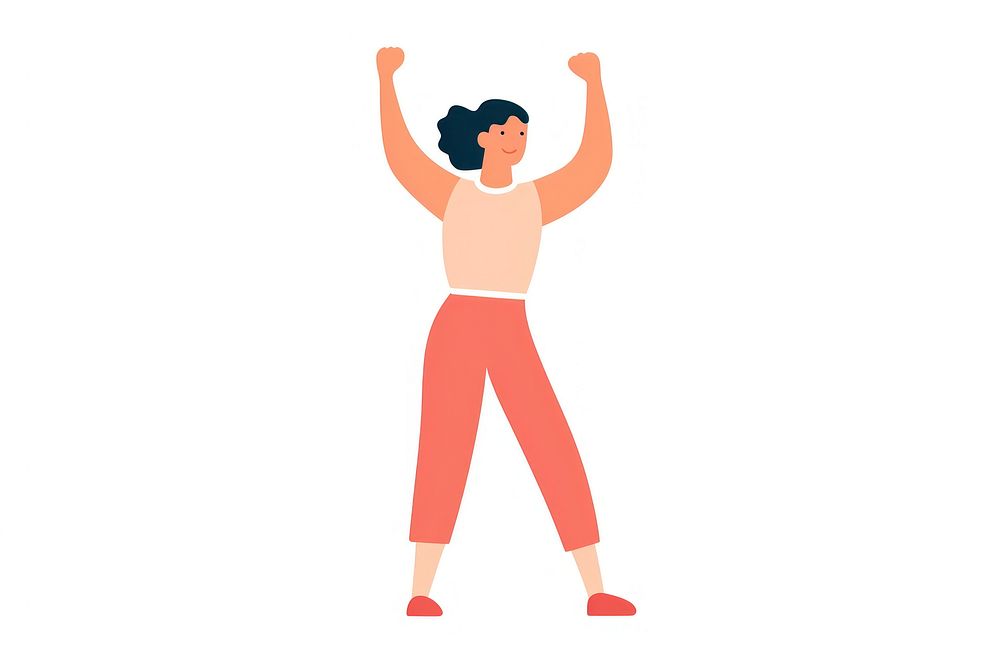 Woman raising a fist white background bodybuilding exercising.