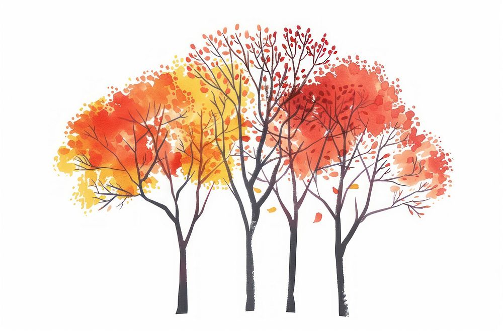 Autumn trees painting drawing autumn.