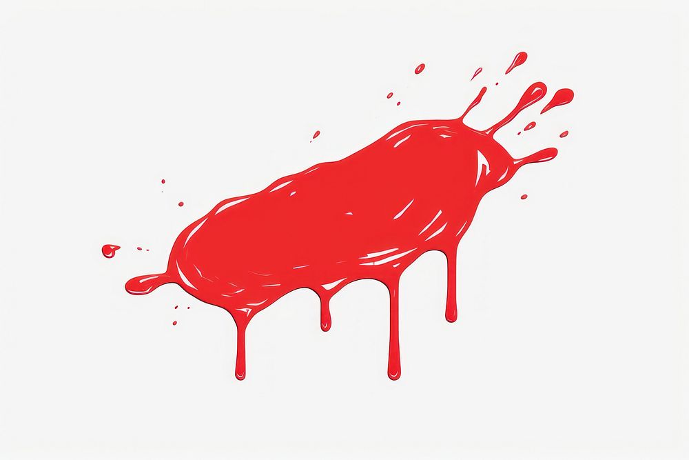Ketchup splash splattered creativity cartoon.