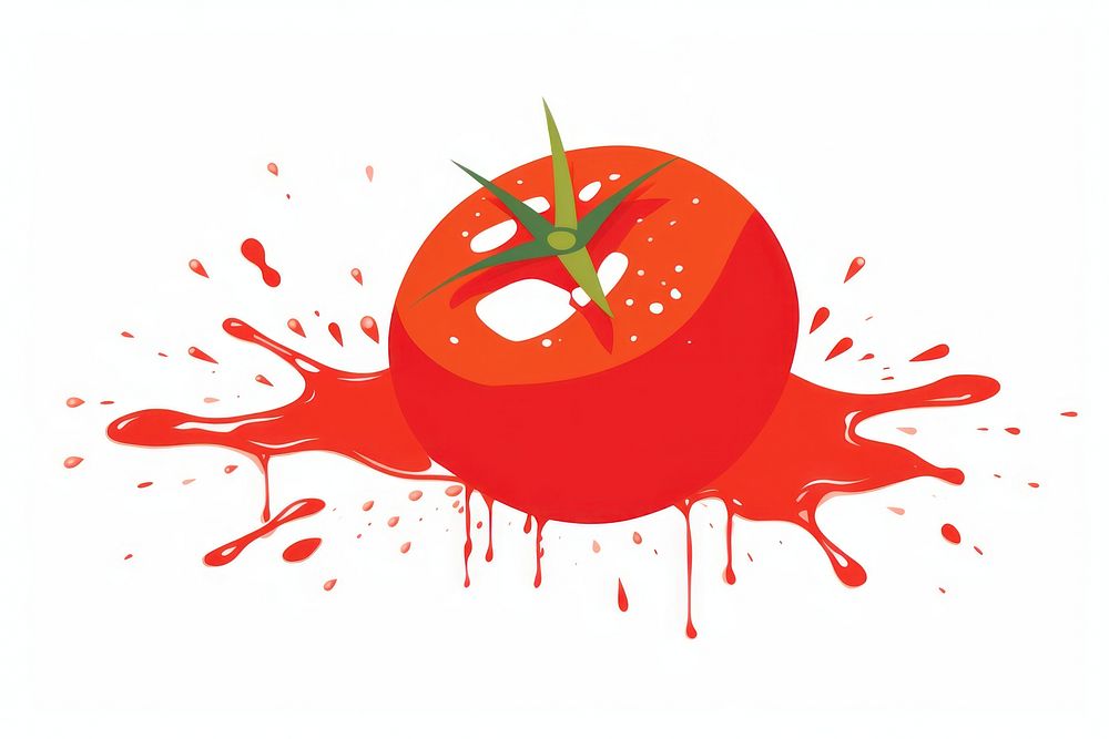 Tomato ketchup splash food splattered freshness.