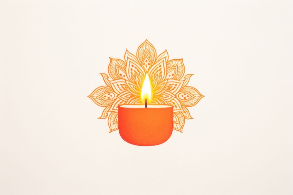 Diwali candle fire illuminated.