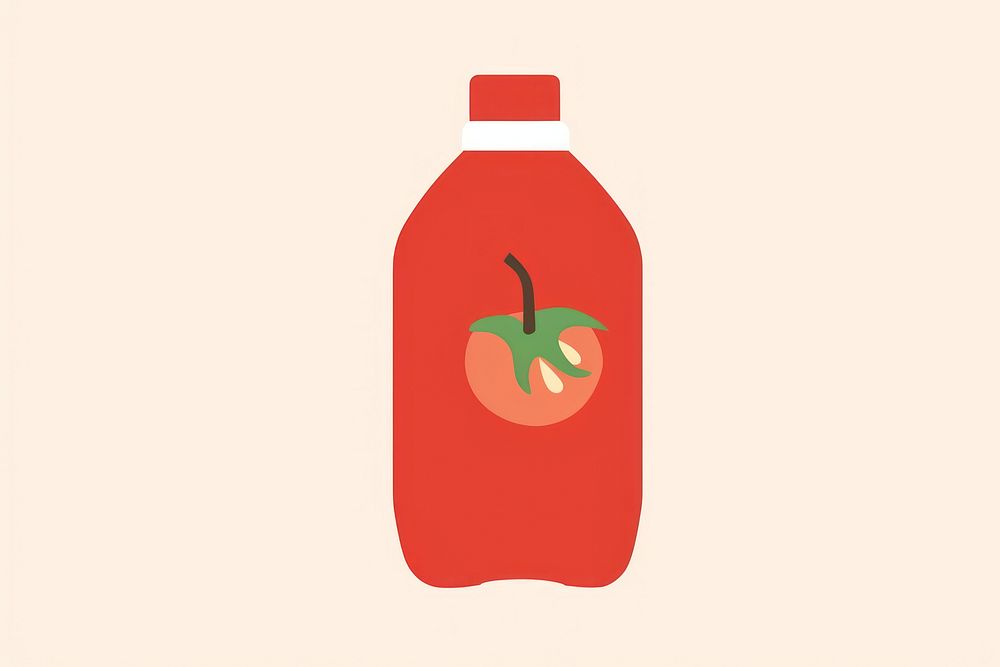 Illustration of tomato juice drink refreshment container.