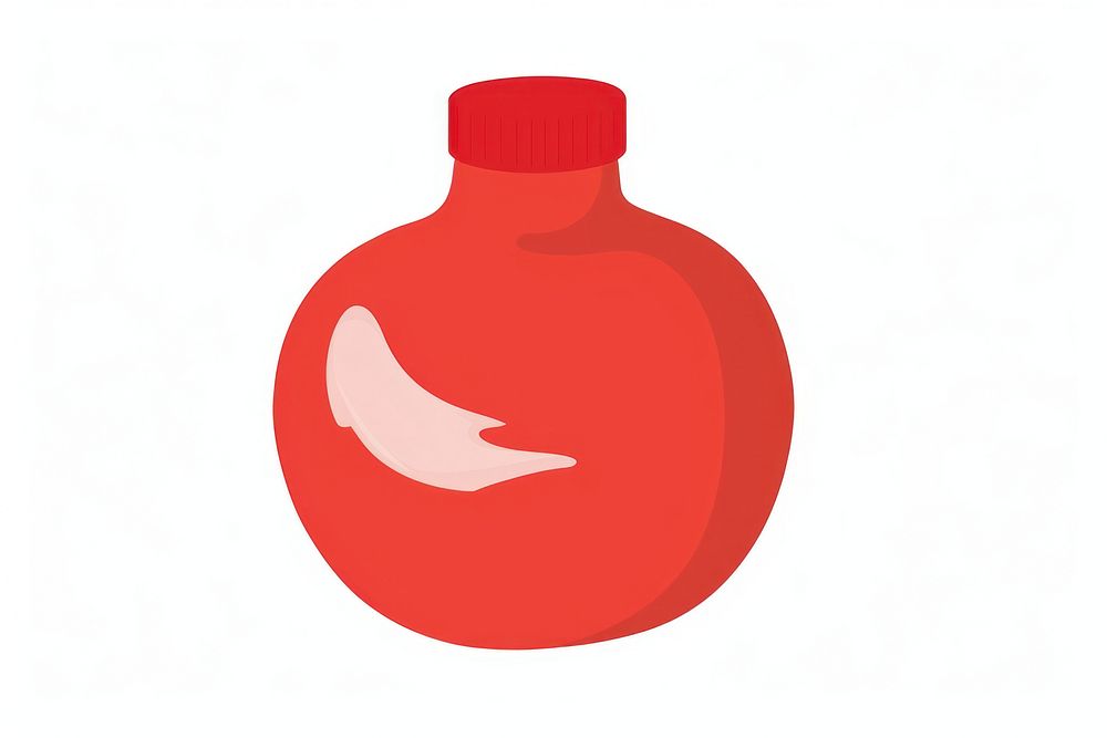 Illustration of tomato ketchup bottle container cartoon.