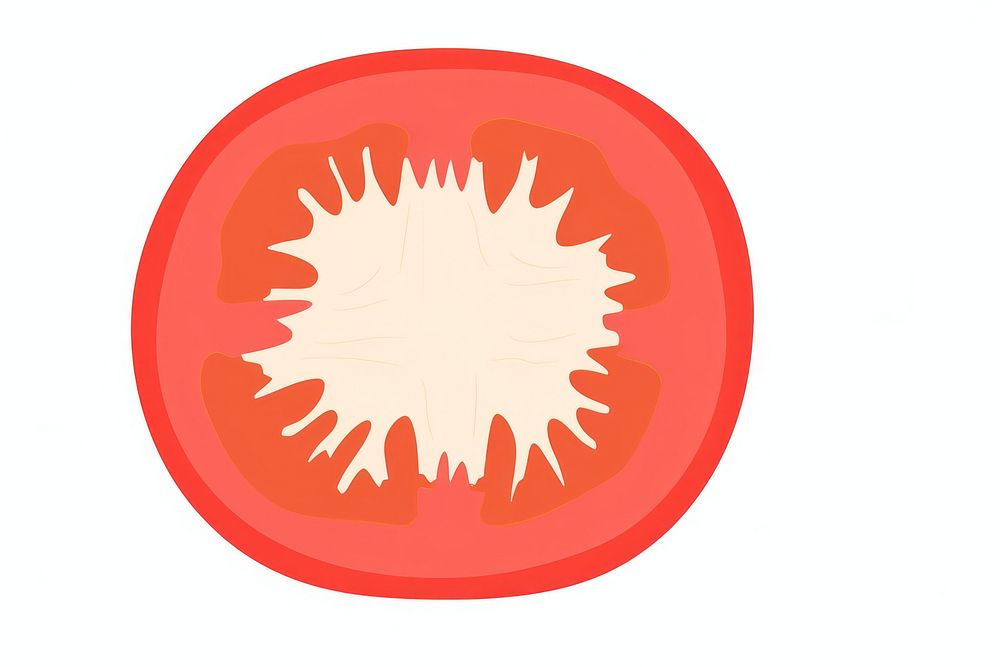 Illustration of tomato slice vegetable produce circle.