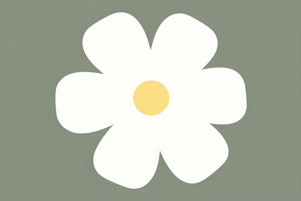 Illustration of white flower petal daisy plant.