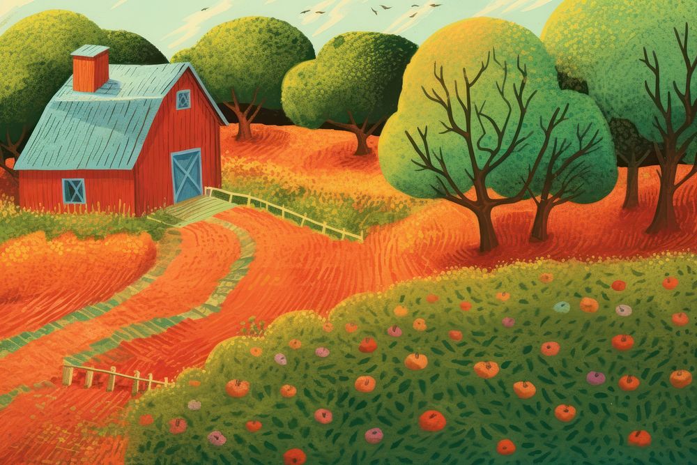 Farm outdoors building painting.