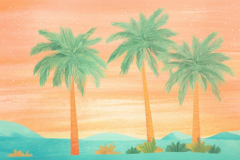 Palm trees backgrounds outdoors painting.