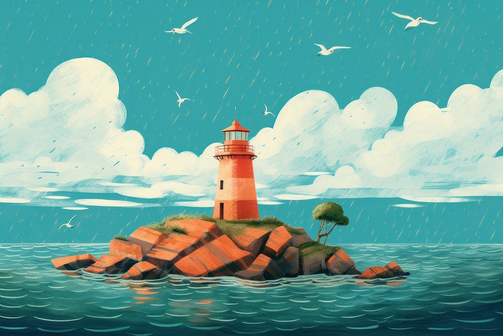 Lighthouse outdoors nature ocean.