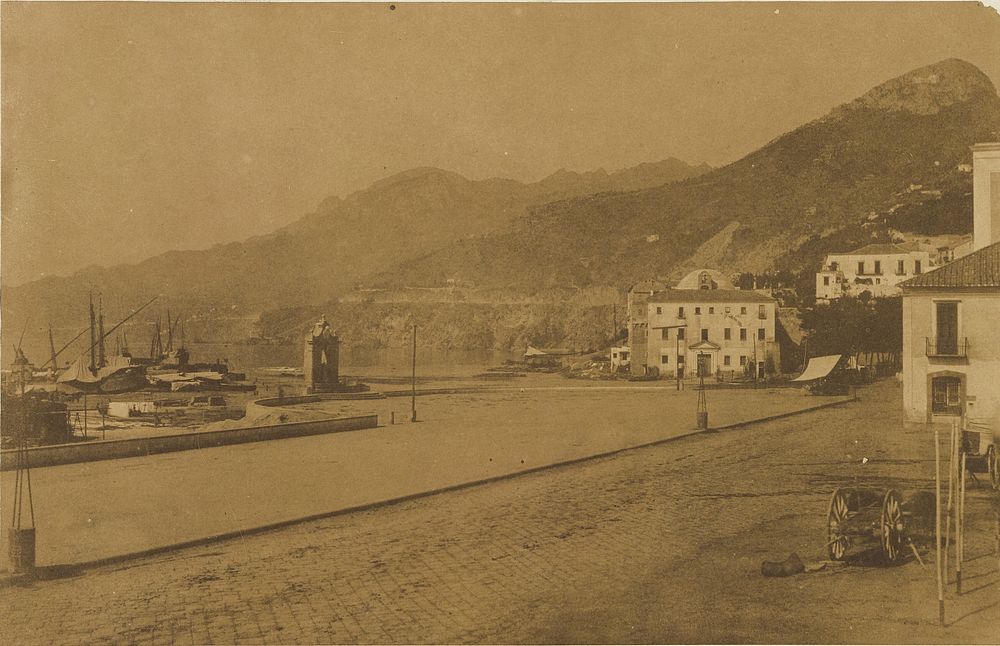 Waterfront at Salerno by Firmin Eugène Le Dien and Gustave Le Gray