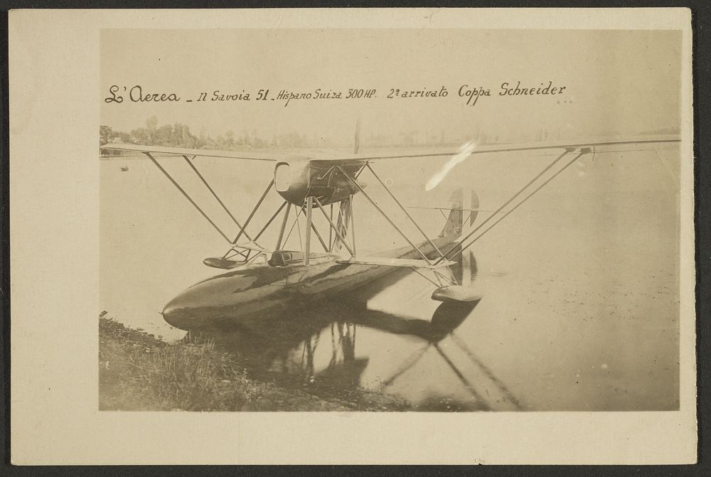 L'Aerea - n. Savoia 51, Hispano Suiza 300 HP. 2o arrivato, Coppa Schneider by Fédèle Azari
