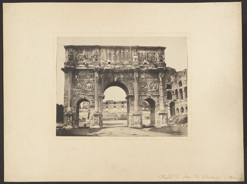 Facade de l'arc de Constantin a Rome by Jacques Alexandre Ferrier