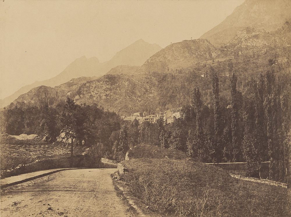 Road at base of mountains by Vicomte Joseph de Vigier