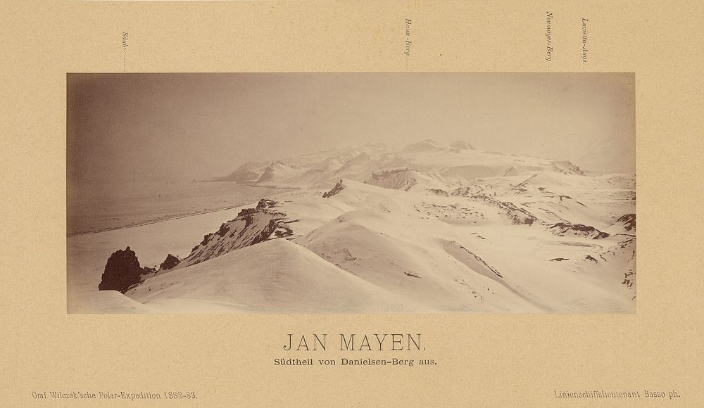 Jan Mayen, Sudtheil von Danielsen-Berg aus. by Linienschiffs Lieutenant Richard Basso