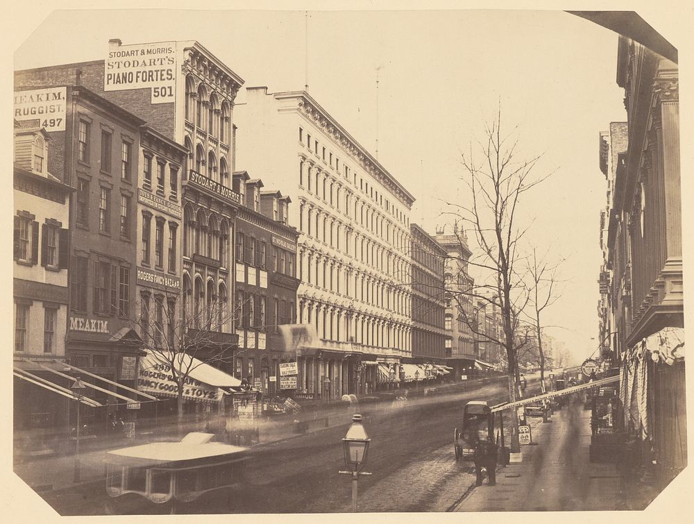 Broadway, looking north from Broome Street, New York by Silas A Holmes and Charles DeForest Fredricks
