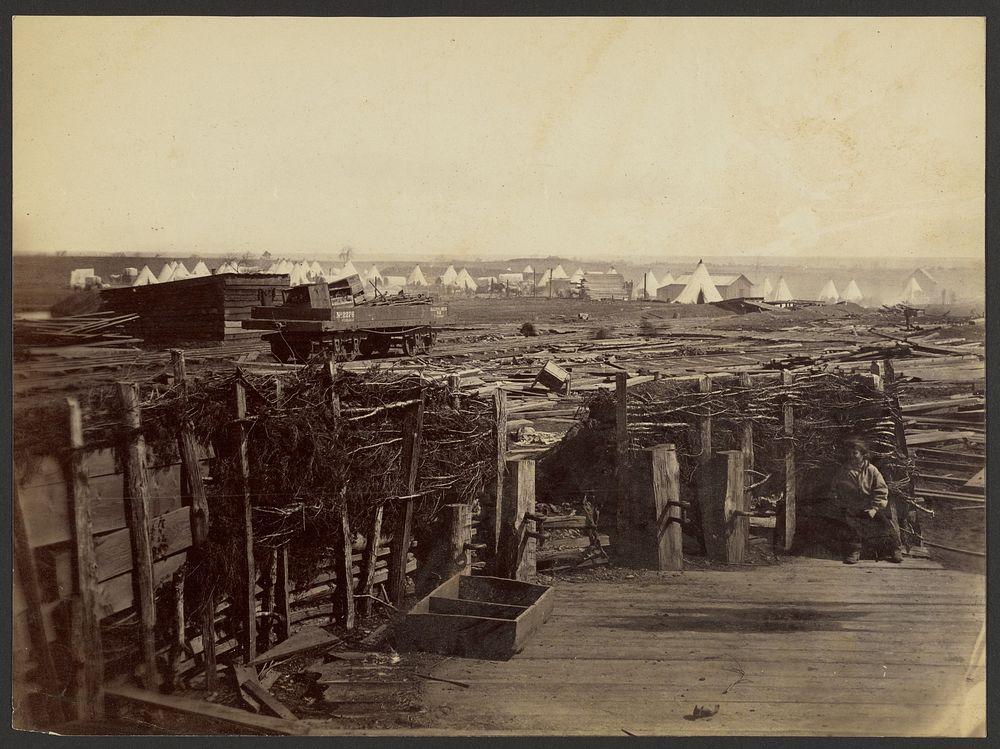Fortifications, Manassas, Occupied by 13th Mass. by Mathew B Brady and James F Gibson