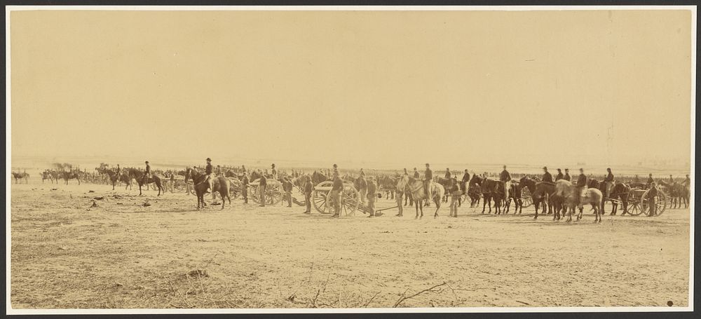 Civil War battlefield scene