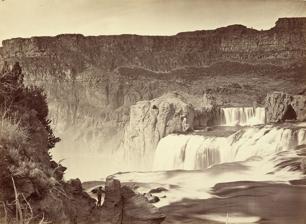 Shoshone Falls, Snake River, Idaho. Mid-day View. Adjacent Walls About 1,000 Feet in Height. by Timothy H O Sullivan
