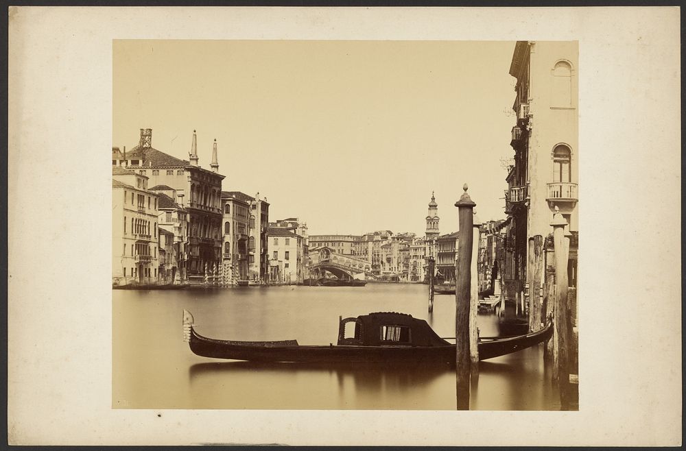 Gondola on canal by Carlo Ponti