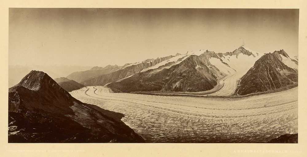 Snowy mountain pass by Adolphe Braun