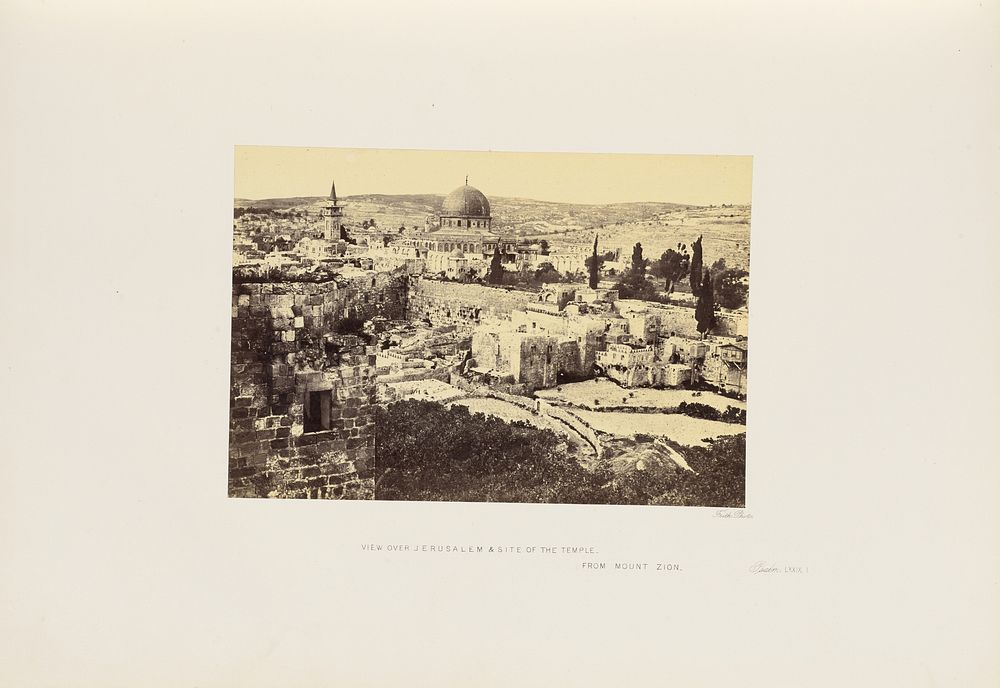 View over Jerusalem and Site of the Temple. From Mount Zion by Francis Frith