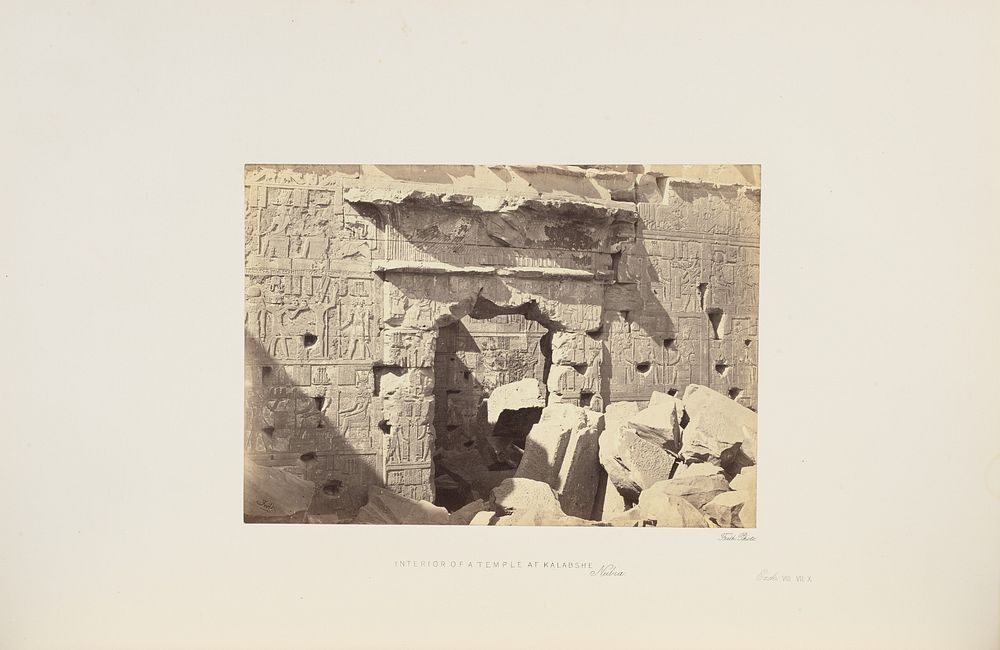 Interior of a Temple at Kalabshe. Nubia. by Francis Frith