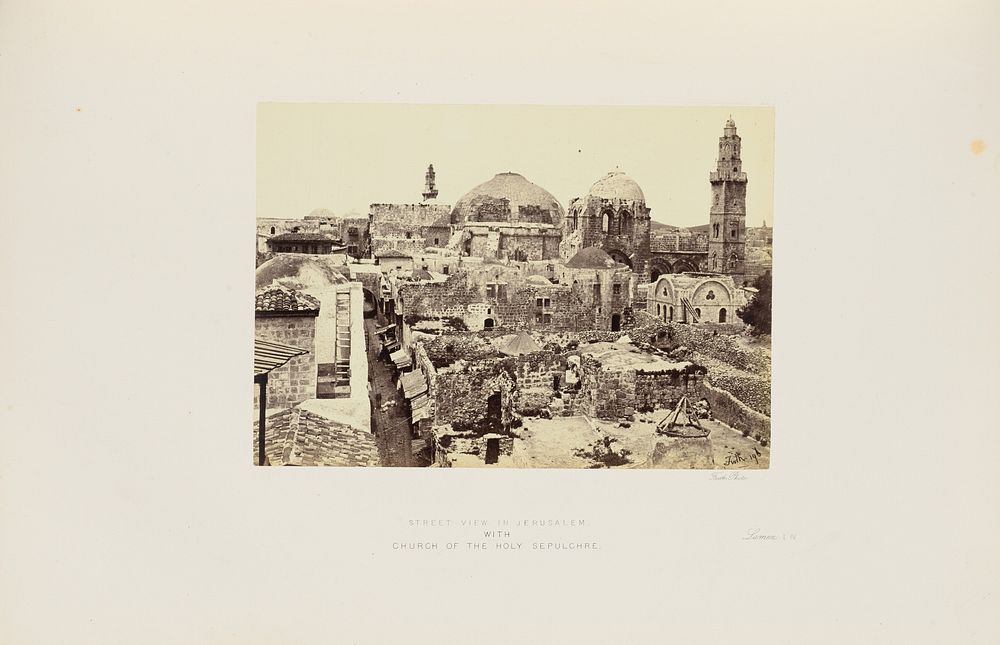 Street View in Jerusalem with Church of the Holy Sepulchre by Francis Frith