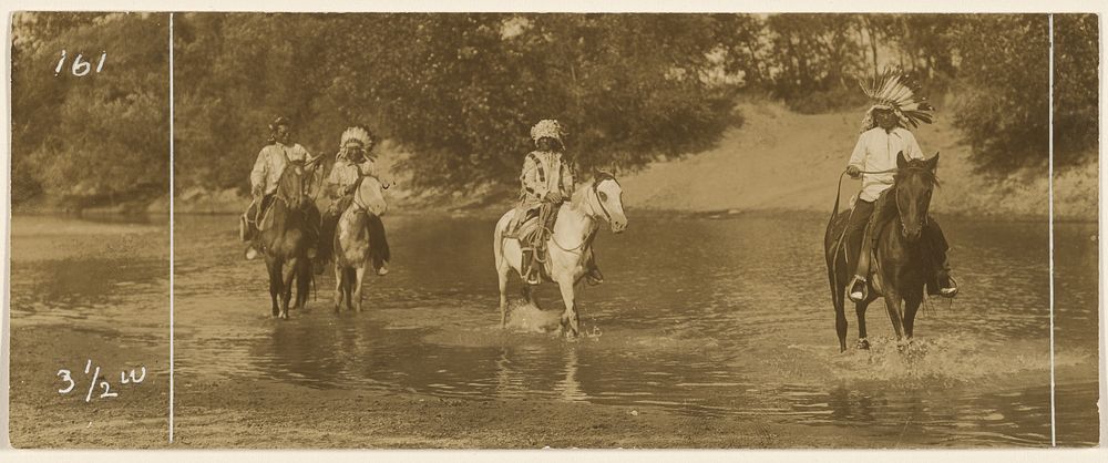 Riders in a Stream by Edward S Curtis