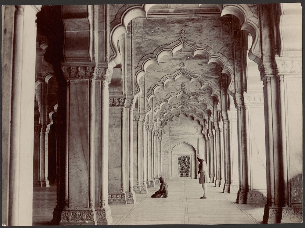 Interior of Pearl Mosque, Agra by Samuel Bourne