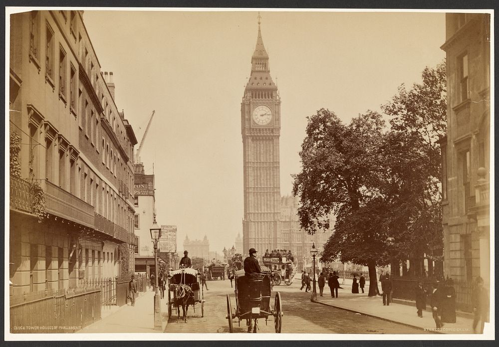 Clock Tower, Houses of Parliament by London Stereoscopic and Photographic Company