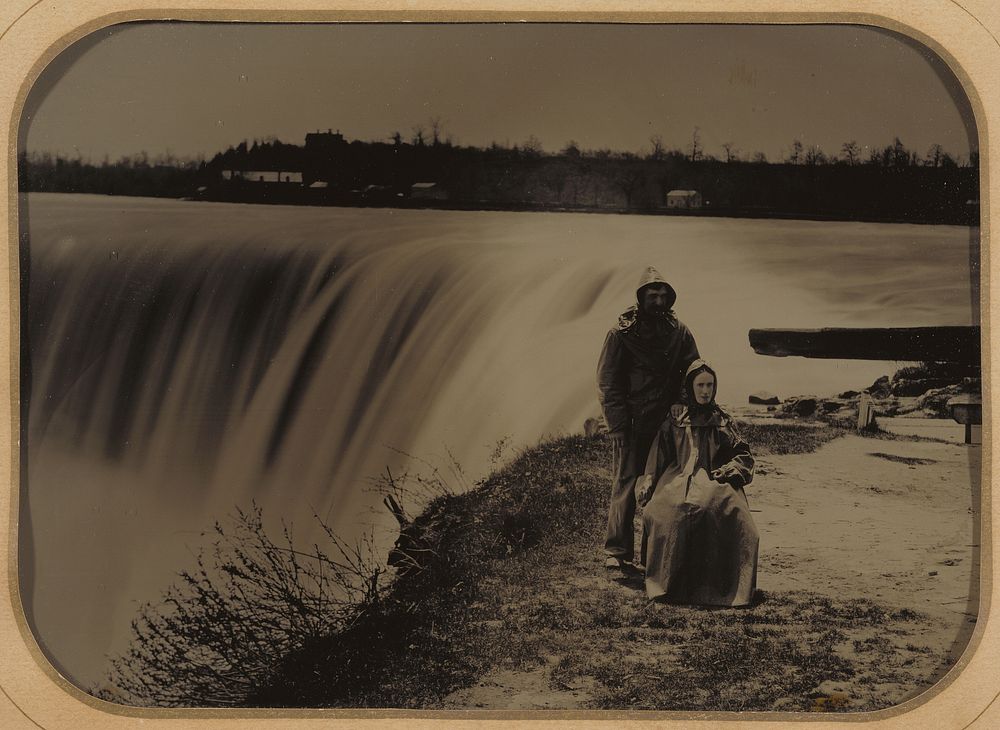 Portrait of a Couple at Niagara Falls in Waterproof Clothing by Henry Hollister