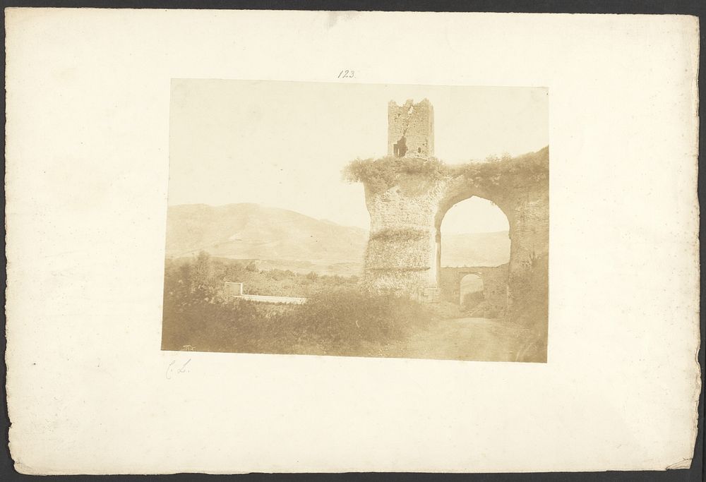 Arch and tower ruins by Sir Coutts Lindsay