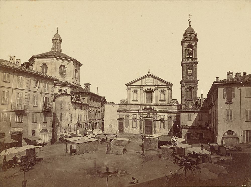 Vedute di Milano: Piazzo Santo Stefano by C D Wagner