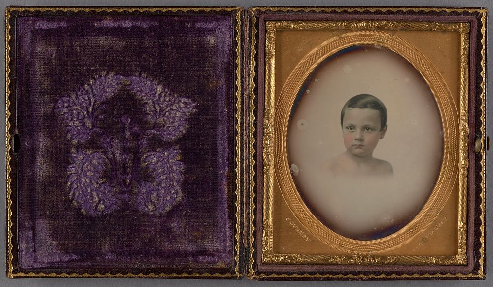 Vignette portrait of a Young Boy by Jeremiah Gurney