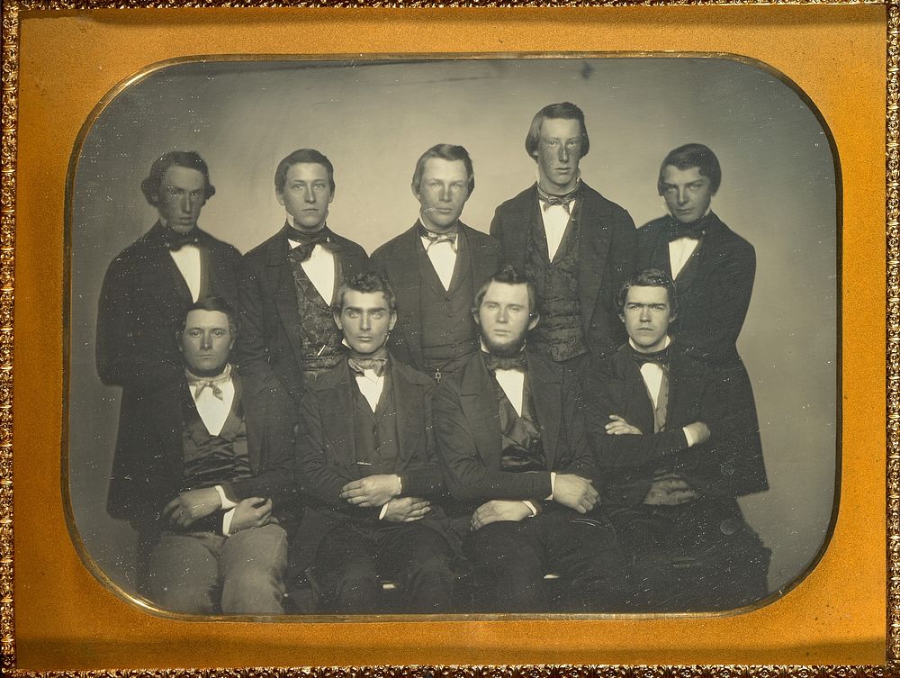 Group Portrait of Nine Young Men