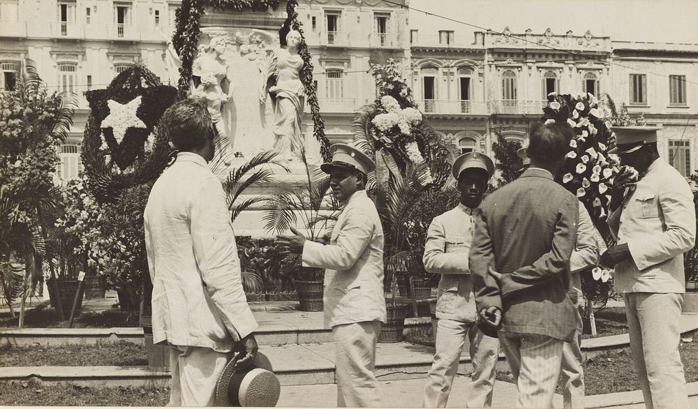 Public Ceremony, Havana, Central Park / Wreathlaying, Havana / Wreathlaying at the José Martí Statue, Havana by Walker Evans