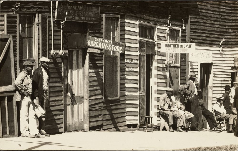 Mississippi Town Negro Street / Street Scene, Vicksburg, Mississppi by Walker Evans