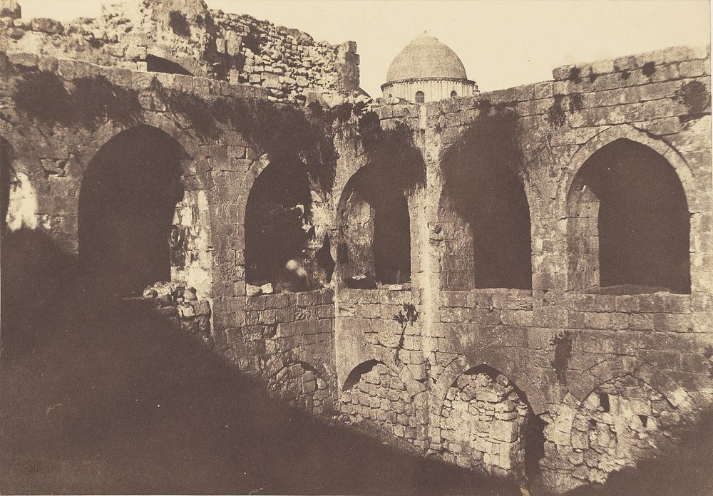 Jérusalem. Cloître de Sainte-Marie La Grande by Auguste Salzmann and Louis Désiré Blanquart Evrard