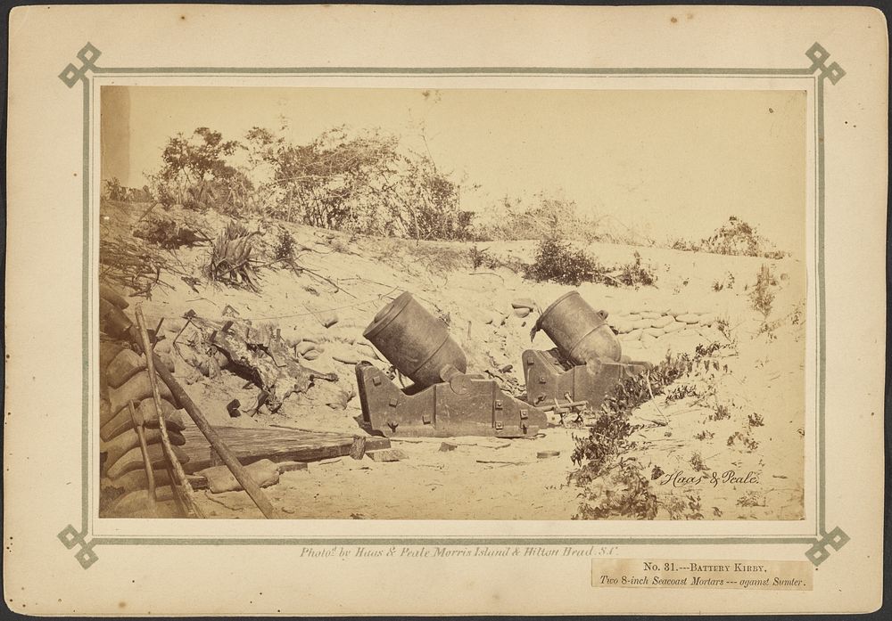 Battery Kirby, two 8-inch Seacoast Mortars, against Sumter by Haas and Peale