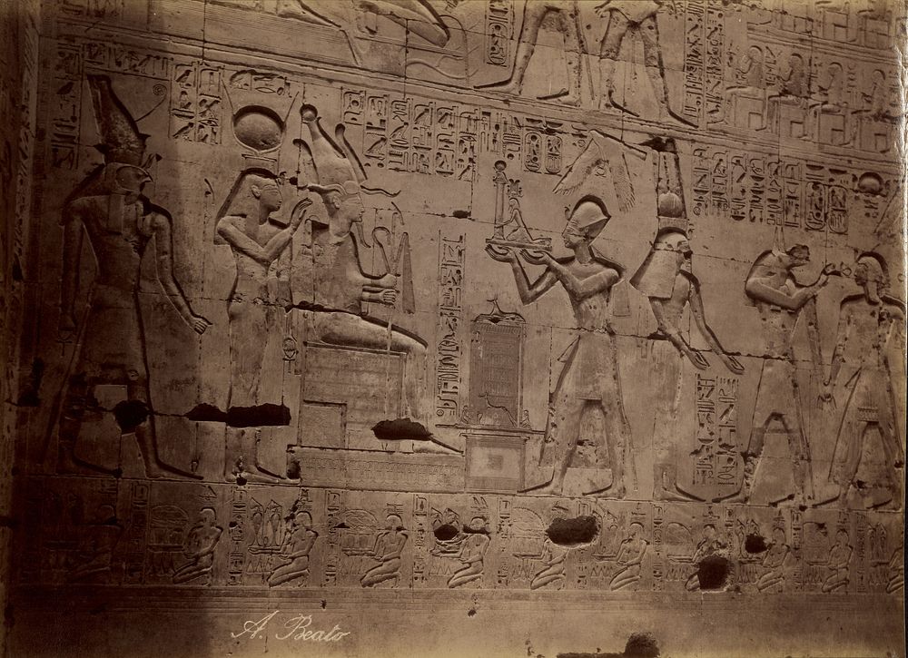 Abydos, Offering to Osiris] / [Abydos, Offrende a Osiris by Antonio Beato