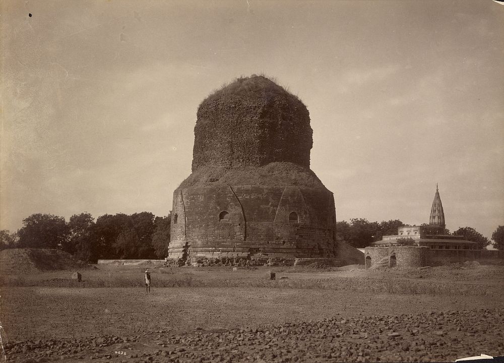 Buddhist Tope with Jain Temple, Benares by Lala Deen Dayal