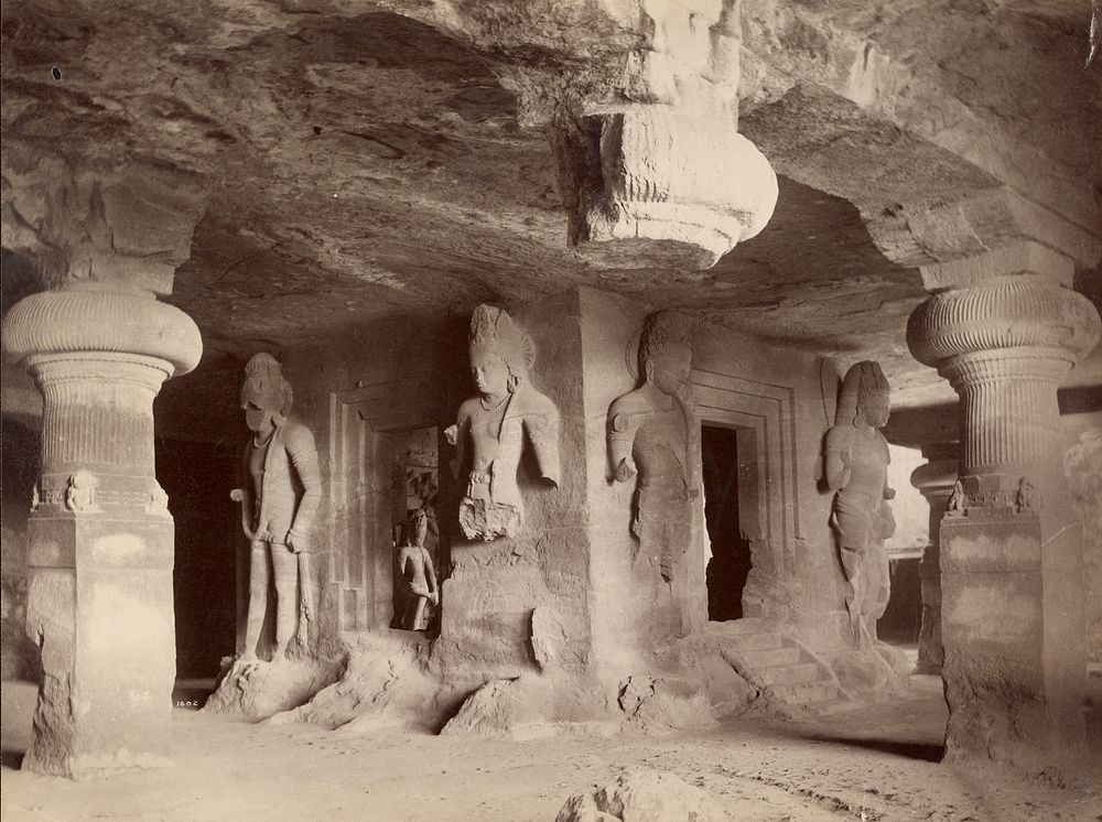 The Great Temple inside the Elephanta Cave by Lala Deen Dayal